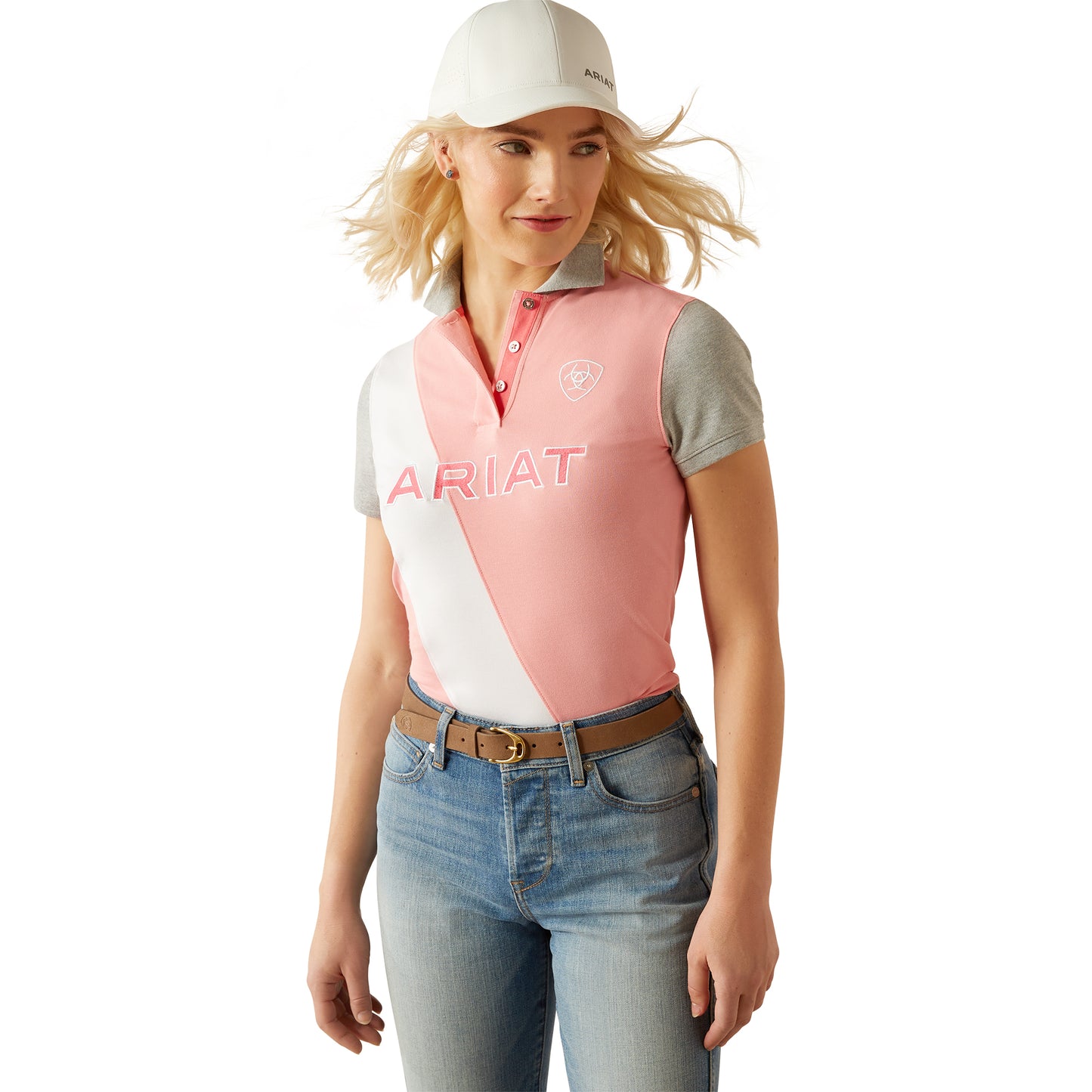 Ariat Women's Taryn Polo Flamingo Pink/Coral Paradise