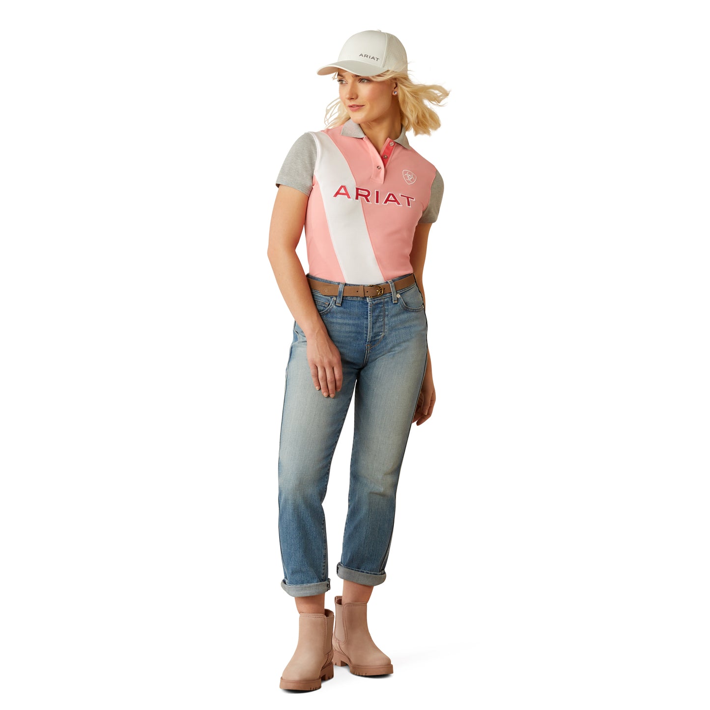 Ariat Women's Taryn Polo Flamingo Pink/Coral Paradise