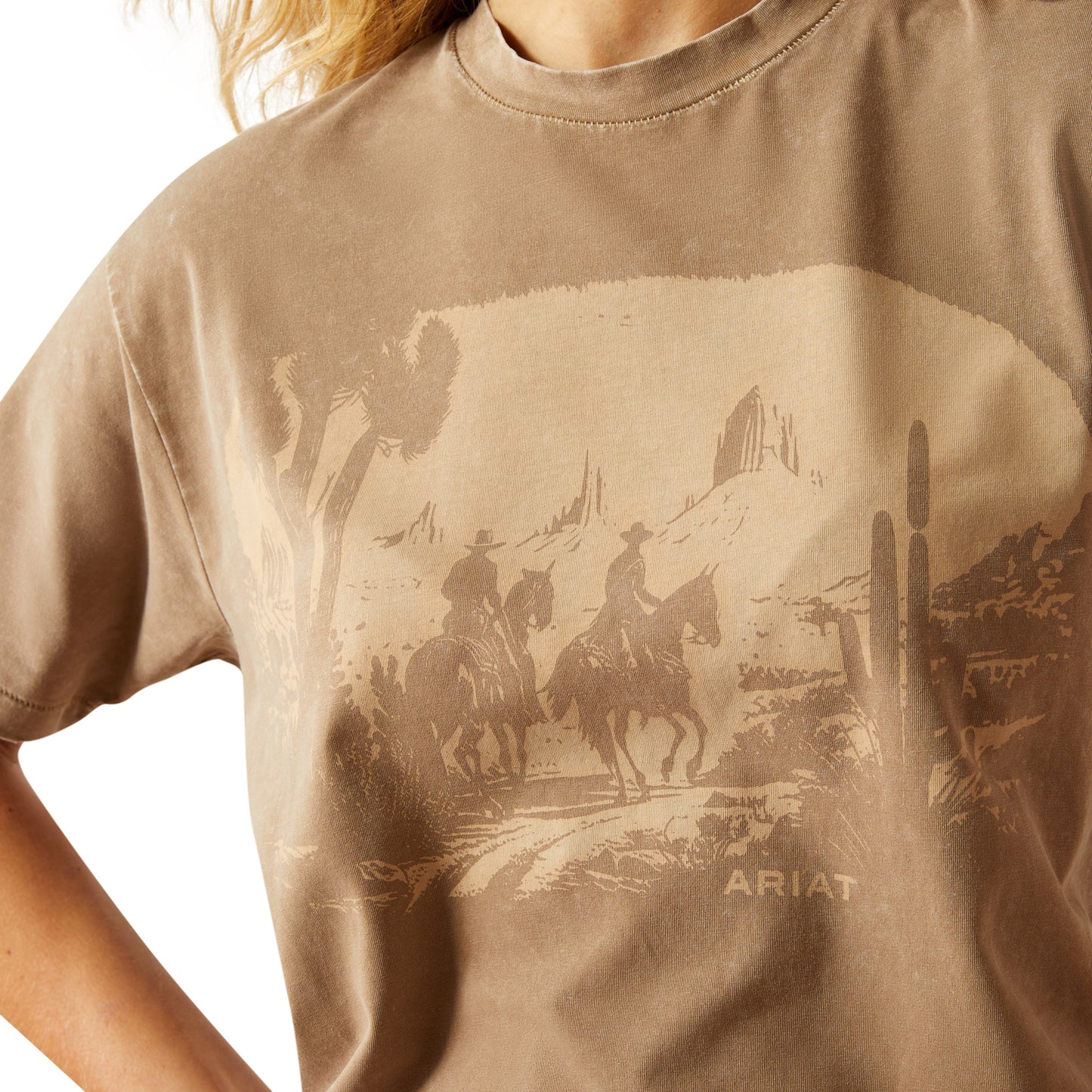 Ariat Women's Western Mural T-shirt - Washed Greige
