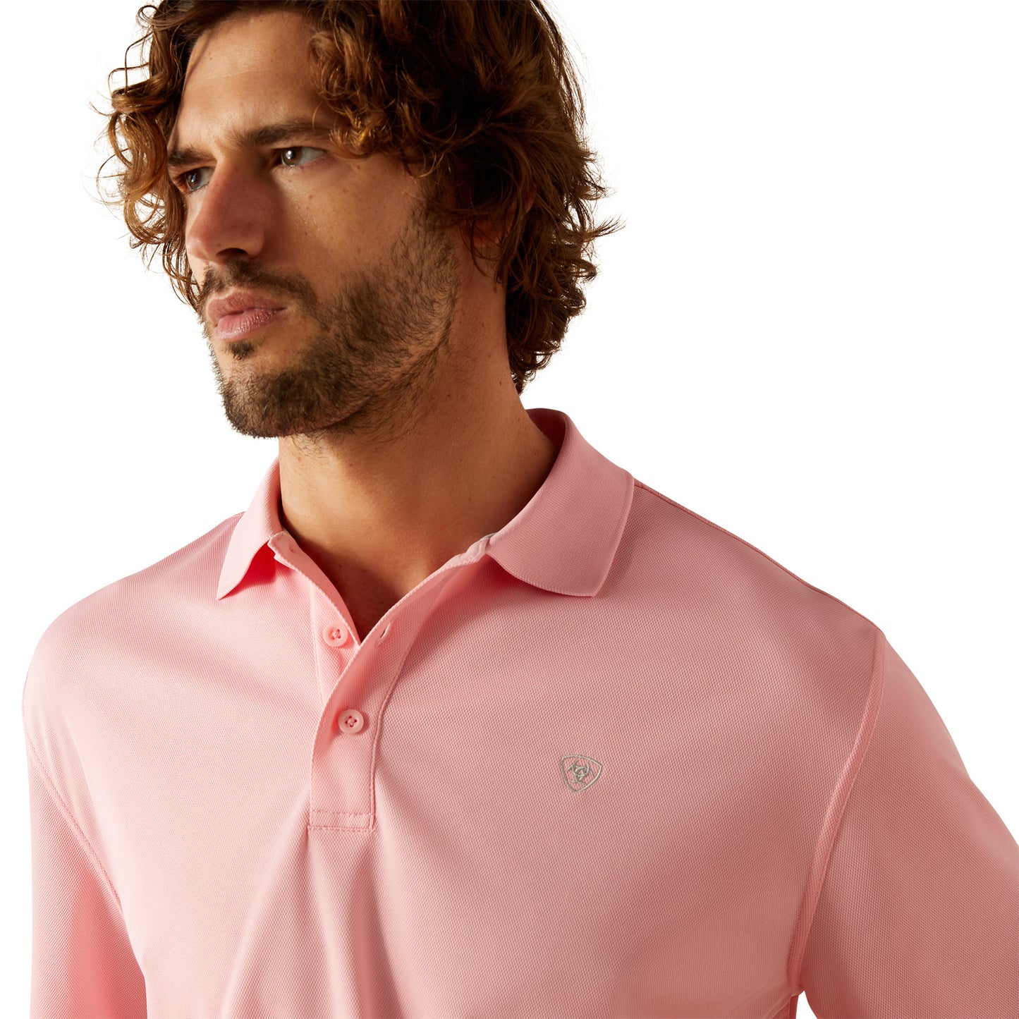 Ariat Mens Tek Short Sleeve Polo - Pink