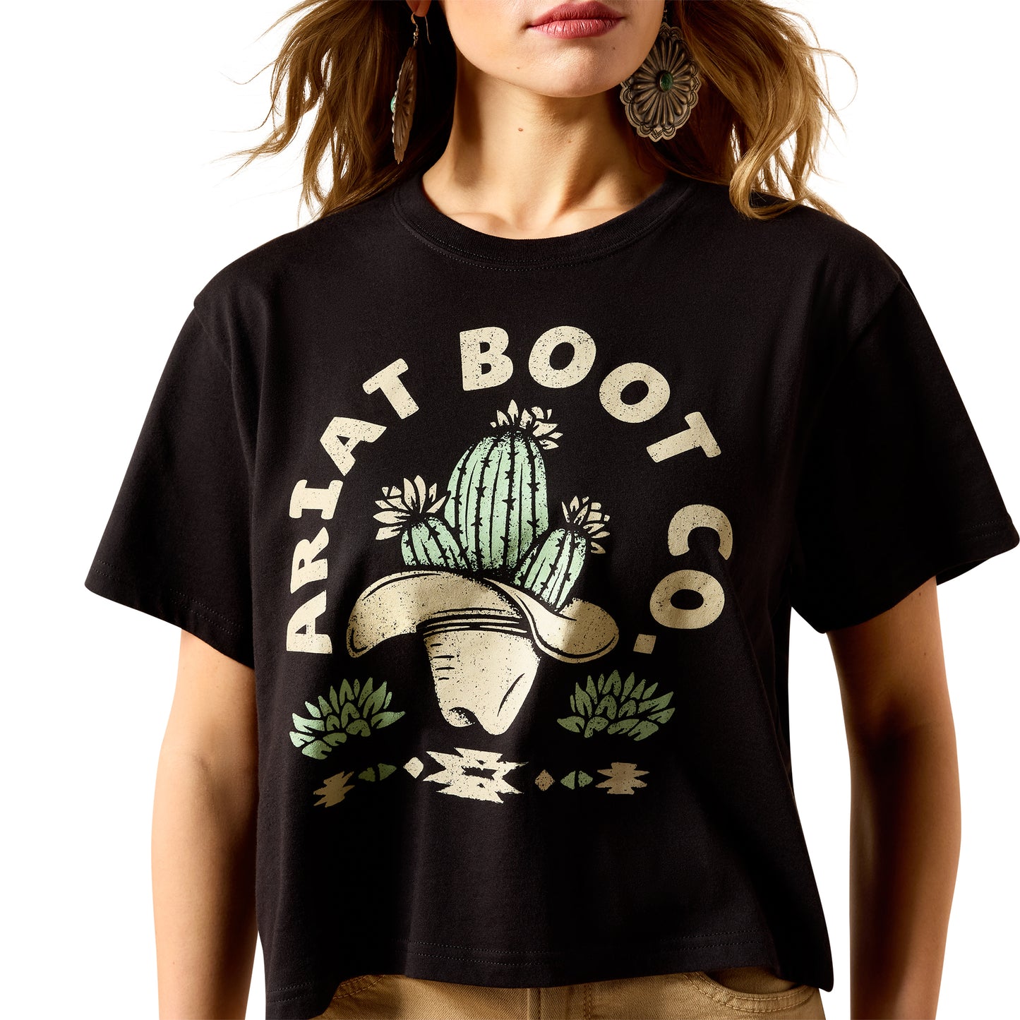 Ariat Women's Cacti Cowboy Hat T-shirt - Black