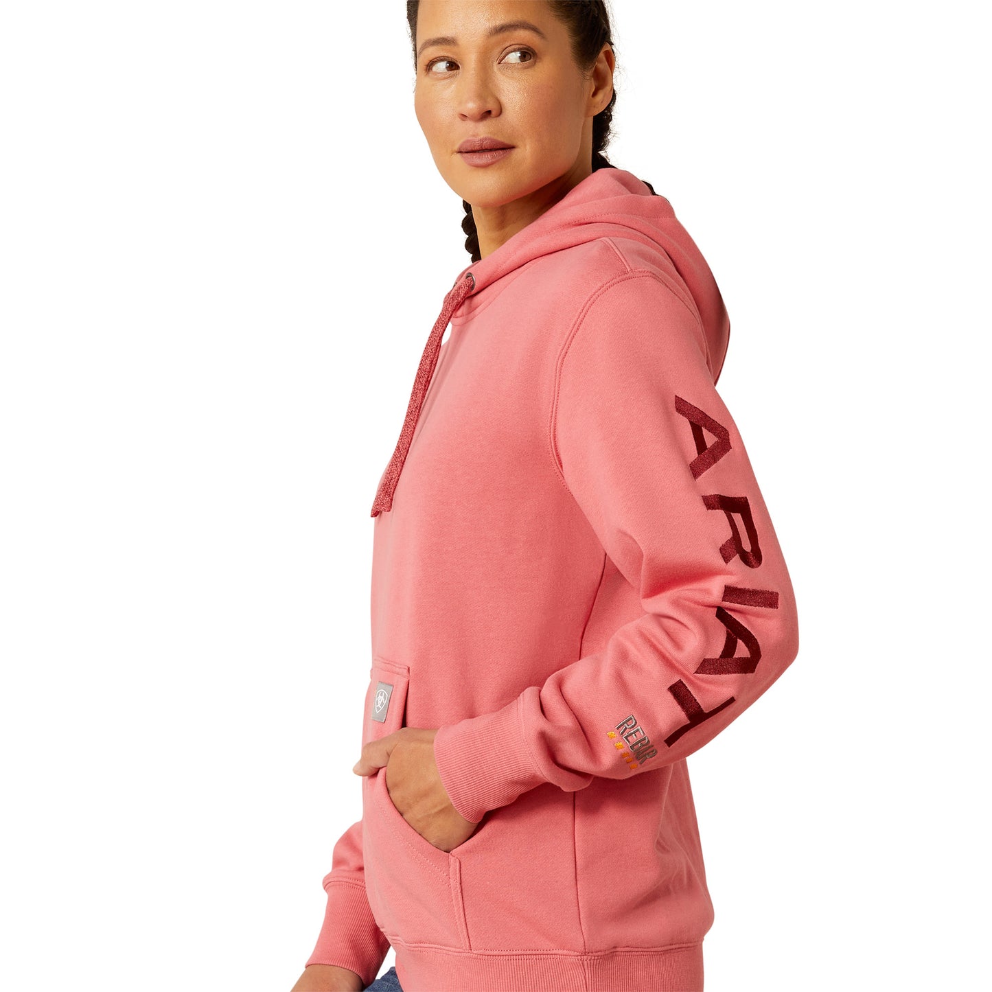 Ariat Womens Rebar Graphic Hoodie Desert Rose / Tibetan Red