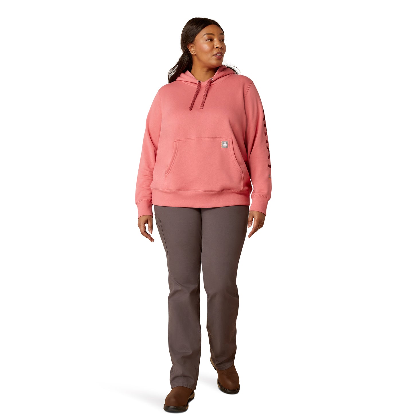 Ariat Womens Rebar Graphic Hoodie Desert Rose / Tibetan Red
