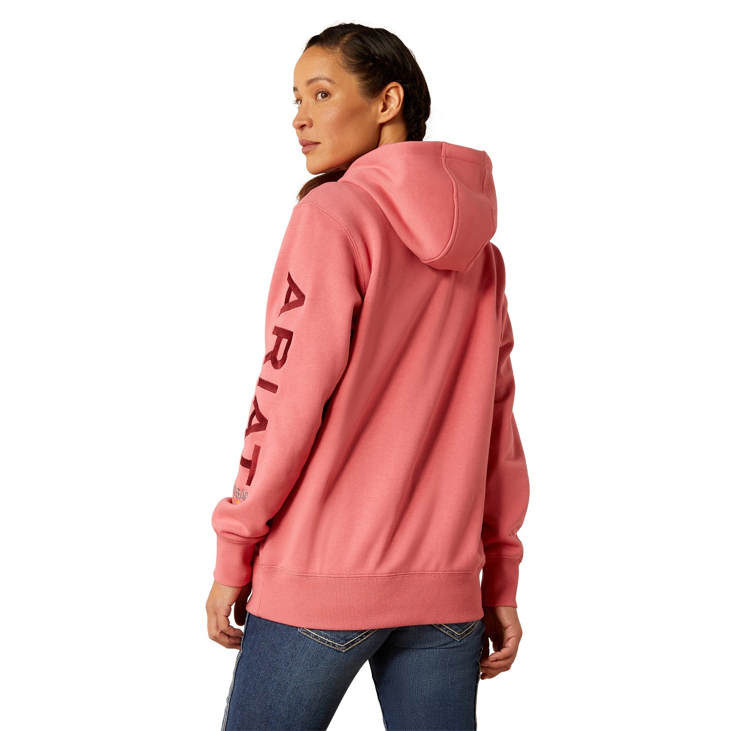 Ariat Womens Rebar Graphic Hoodie Desert Rose / Tibetan Red