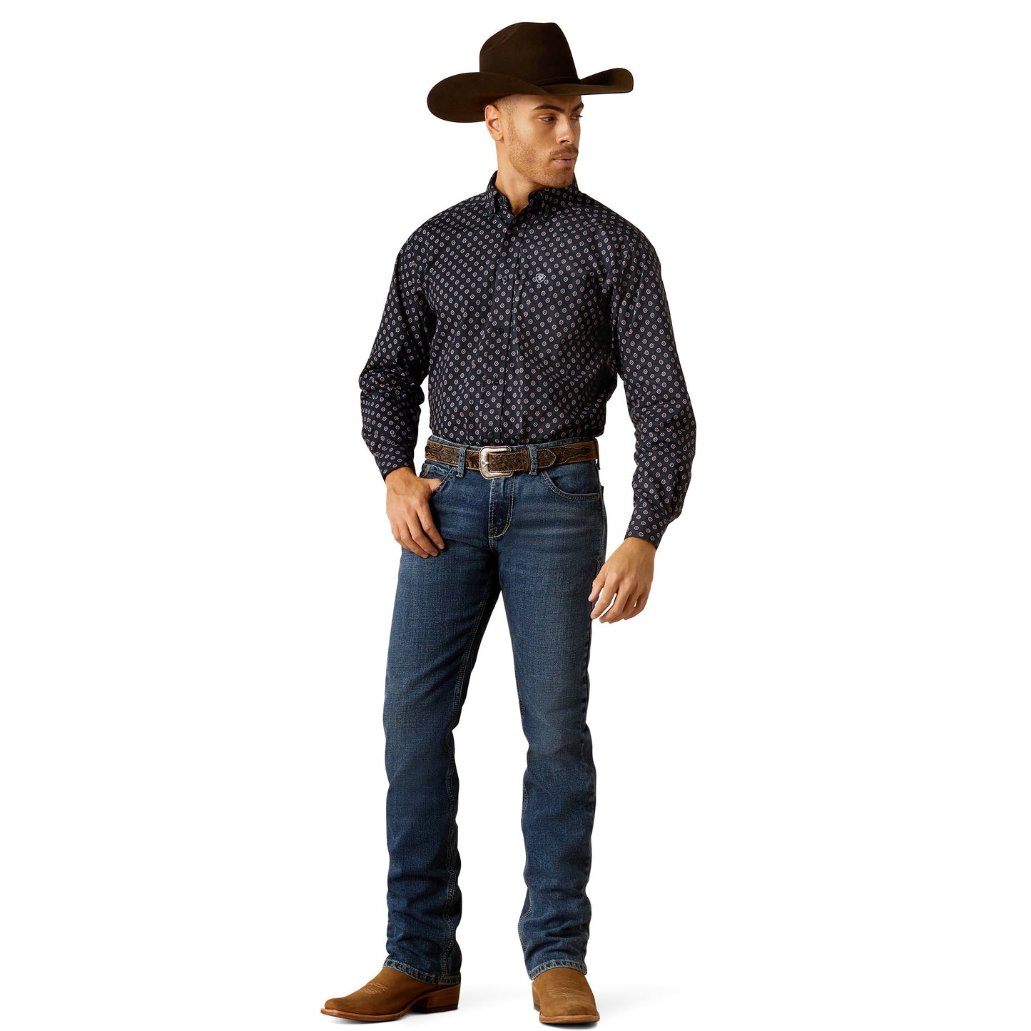 Ariat Mens Taylor Long Sleeve Shirt - Dark Blue