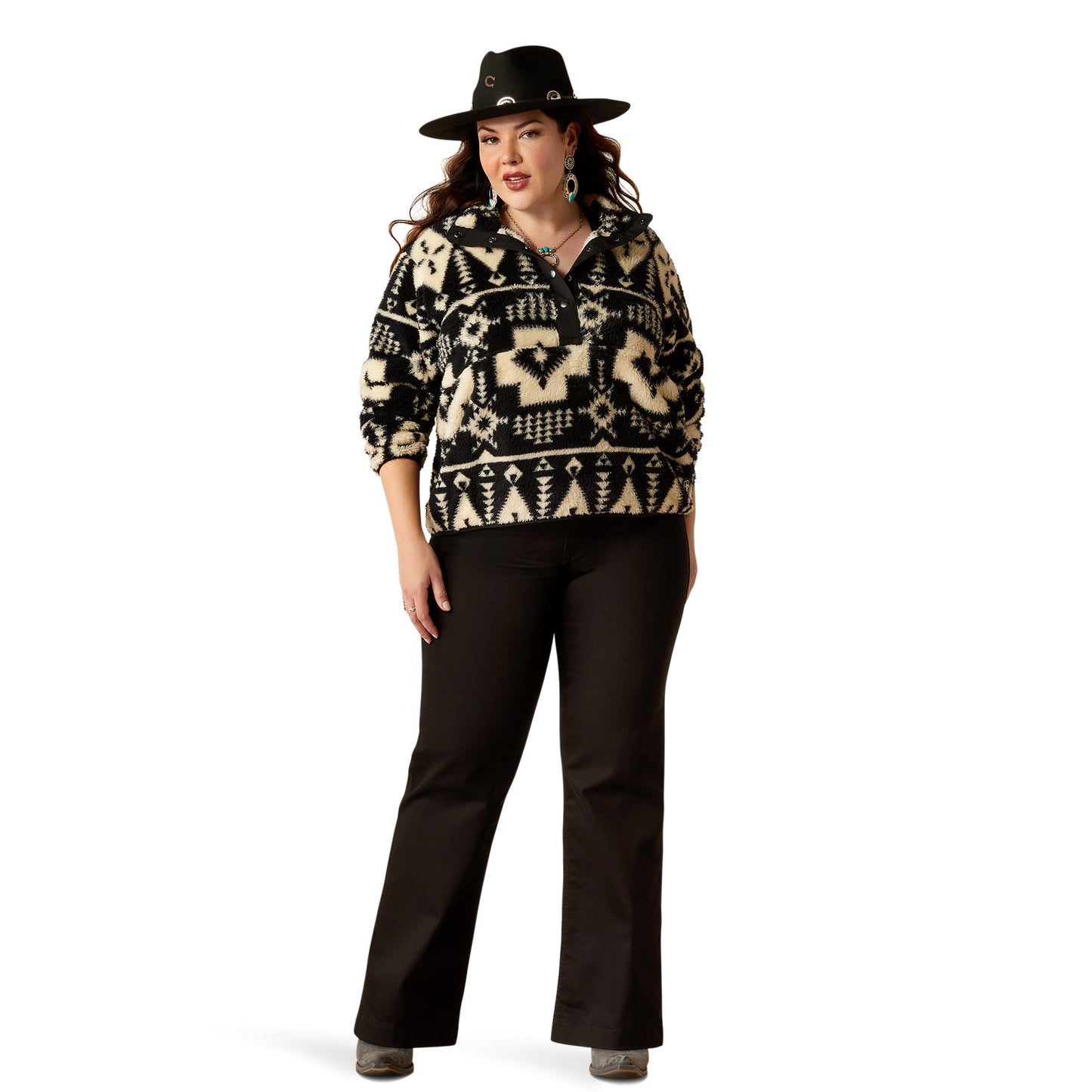 Ariat Women's Berber Snap Front Sweatshirt Winslow Southwest Print