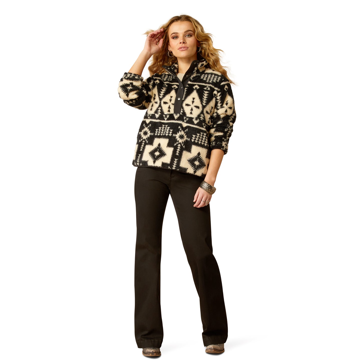 Ariat Women's Berber Snap Front Sweatshirt Winslow Southwest Print