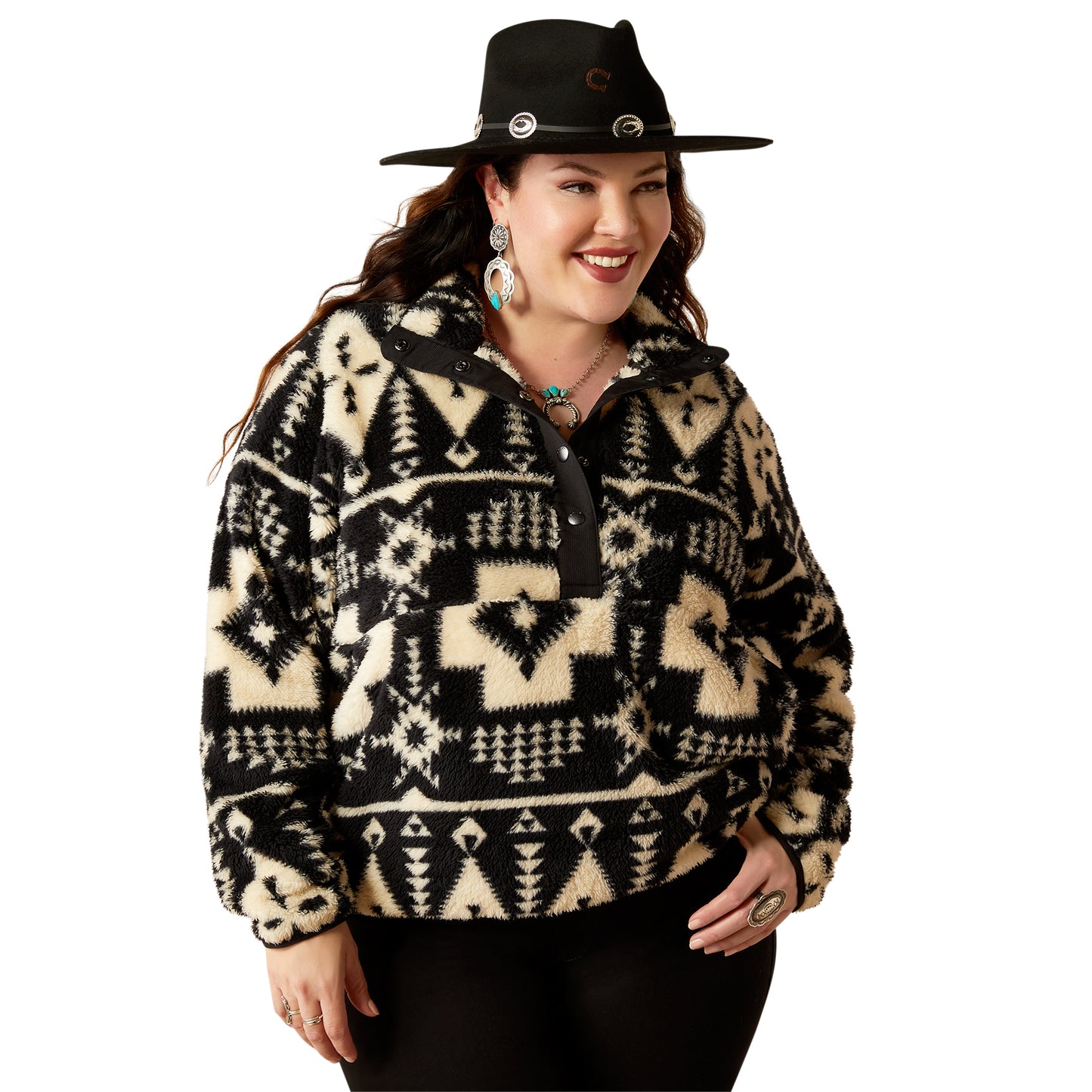 Ariat Women's Berber Snap Front Sweatshirt Winslow Southwest Print