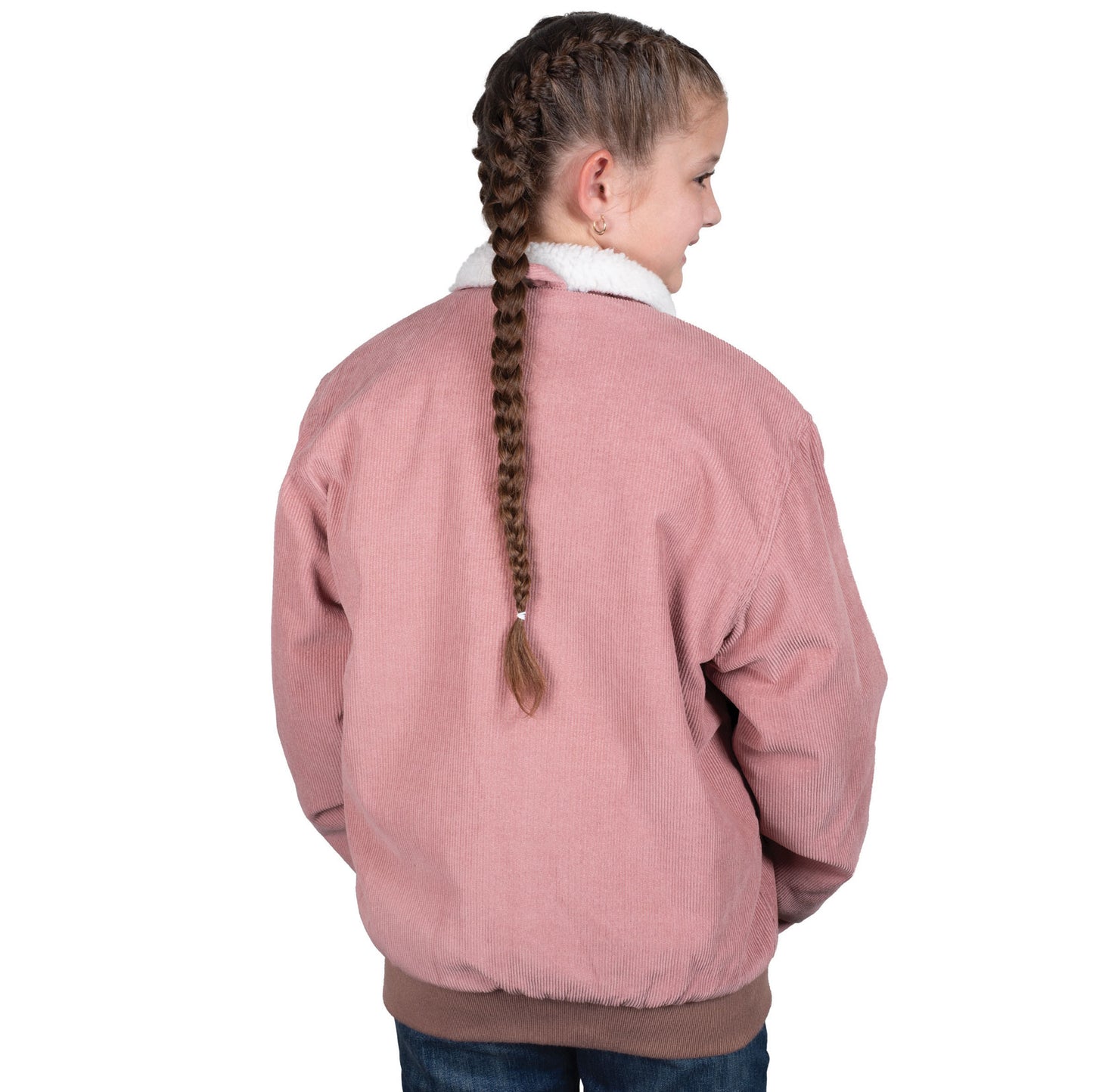 Just Country Kids- Junior Diamantina Sherpa Corduroy Jacket - Dusty Pink