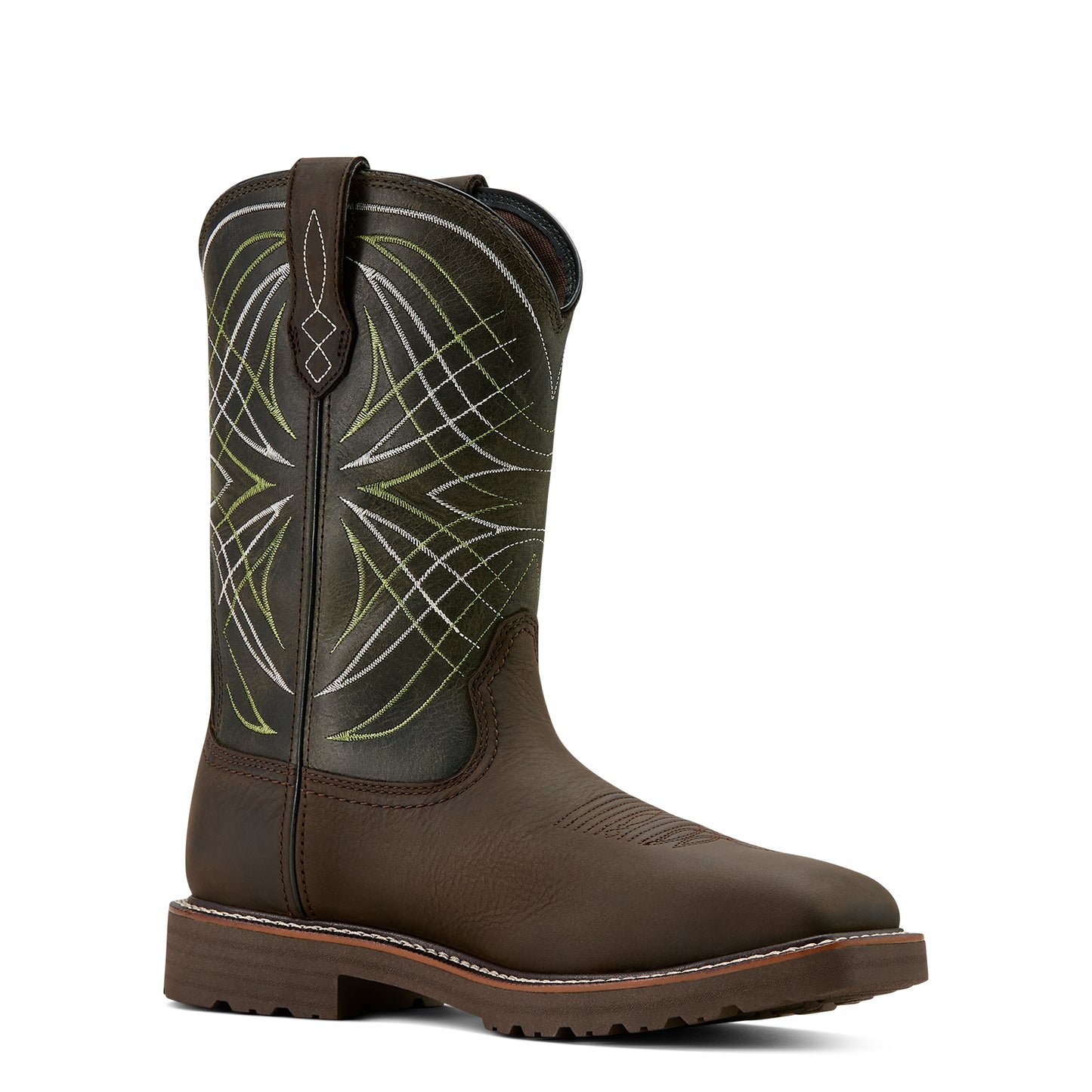 Ariat Men's Activator Waterproof Steel Toe Work Boot - Dark Brown/Green