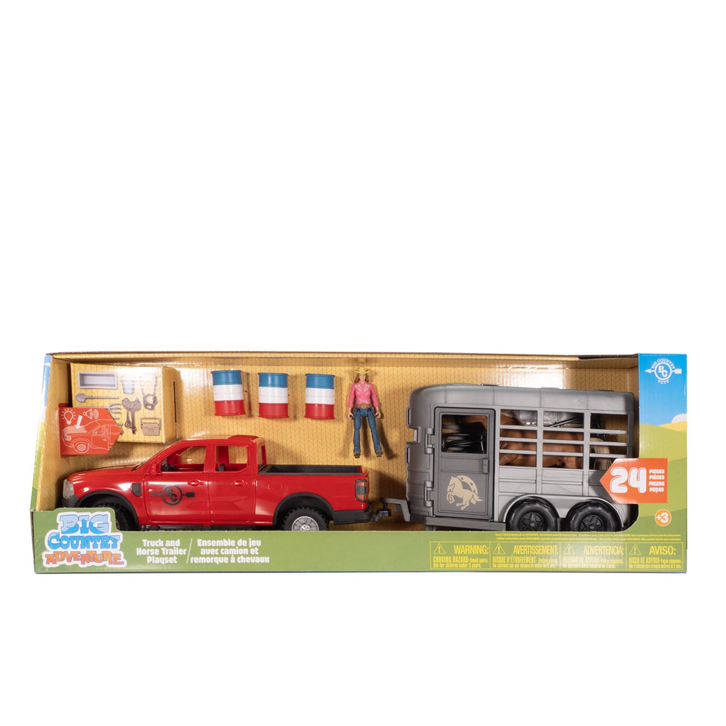 Big Country Toys 24 Piece Truck & Horse Trailer Playlet