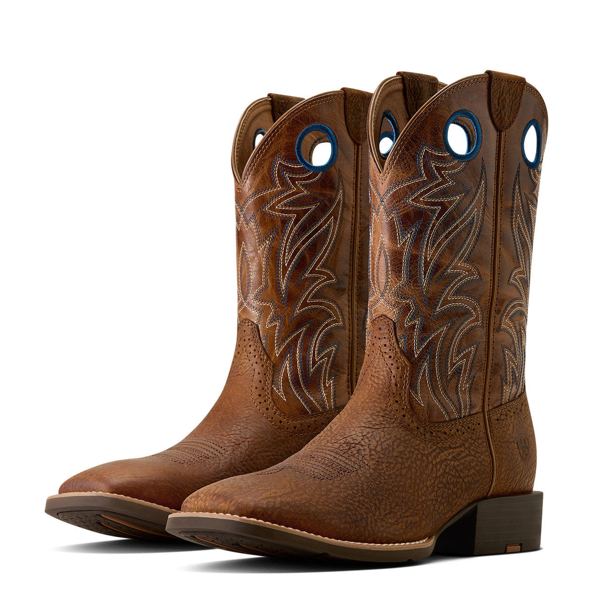 Ariat Men's Sport Sidebet Wide Square Toe Cowboy Boot - Toasted Grain/Dark Tan