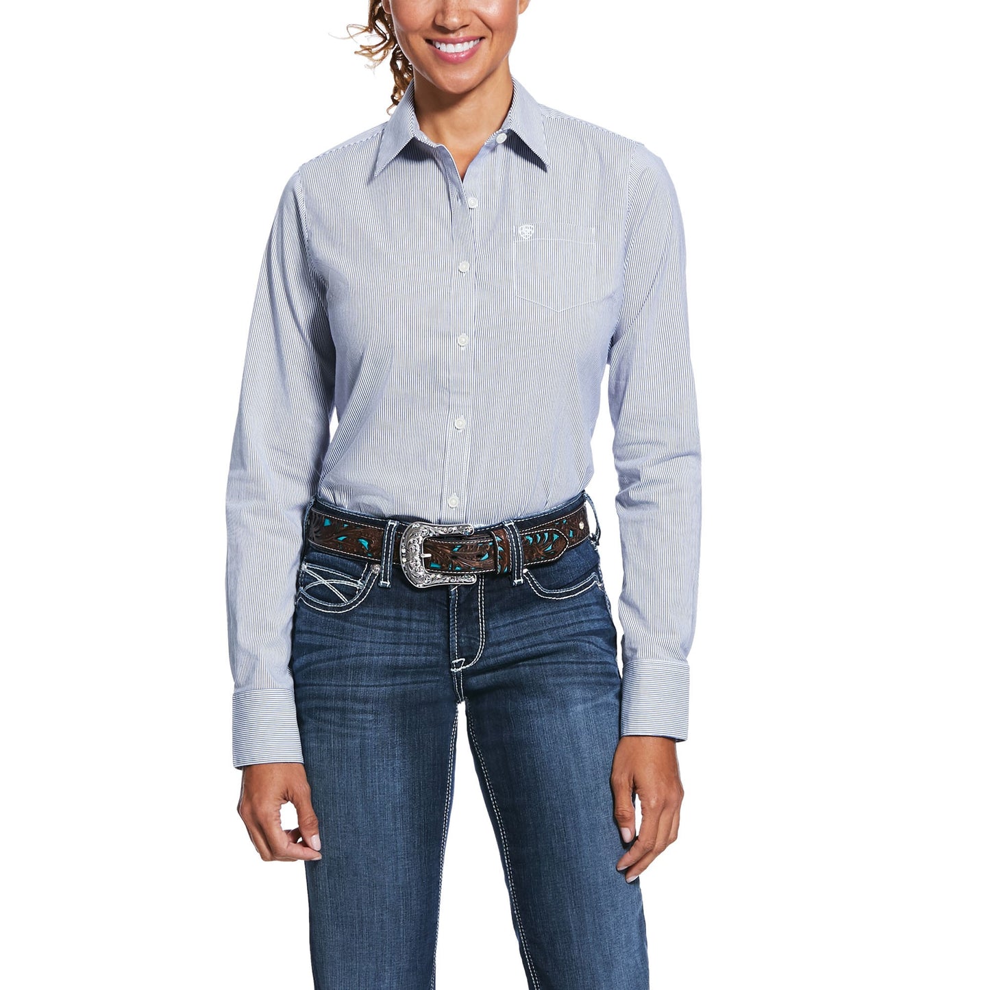 ARIAT WMNS KIRBY SHIRT MAZARINE BLUE STRIPE
