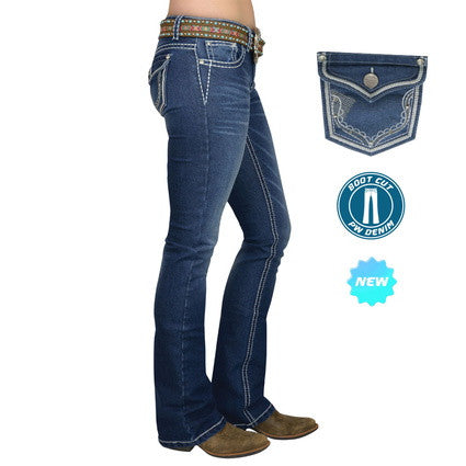 PURE WESTERN WMNS SELINA BOOT CUT JEAN 34 LEG
