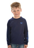 WRANGLER BOYS LOGO SLEEVE L/S TEE