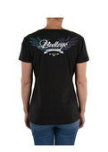 BULLZYE WMNS WINGS V NECK TEE - BLACK