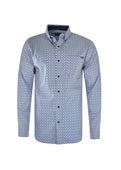 WRANGLER MENS BOND PRINT BUTTON DOWN L/S SHIRT - BLUE