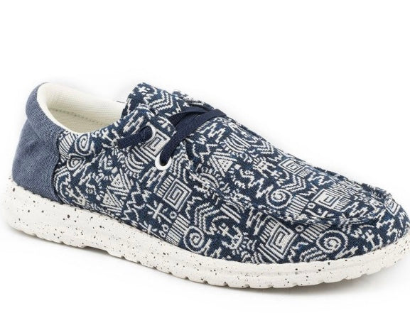 ROPER WMNS HANG LOOSE BLUE/WHITE SLIP ON SHOE
