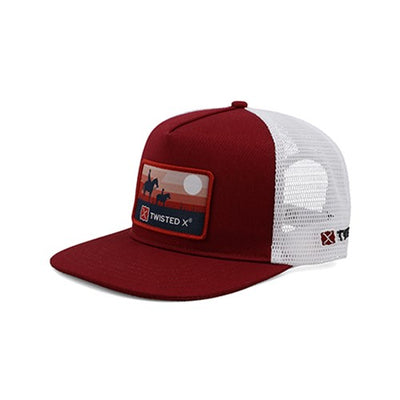 Twisted X Patch High Profile Trucker Cap - Red White