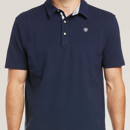 Ariat Men's Medal Short Sleeve Polo - Navy