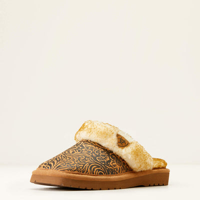 Ariat Womens Jackie Square Toe Slipper - Embossed Brown