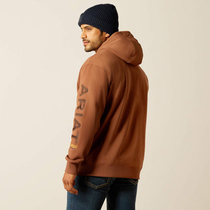 Ariat Mens Rebar Graphic Hoodie Aztec / Coffee Bean