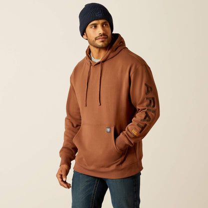 Ariat Mens Rebar Graphic Hoodie Aztec / Coffee Bean