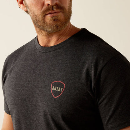 Ariat Mens Barbed Flag T-shirt Charcoal Heather