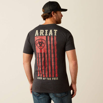 Ariat Mens Barbed Flag T-shirt Charcoal Heather