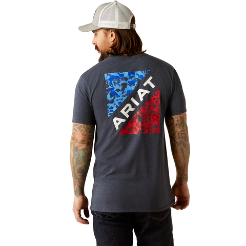 Ariat Mens Camo Patriot Tshirt Navy Heather