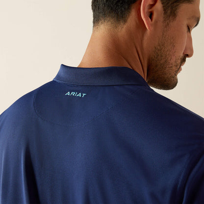 Ariat Mens Tek Short Sleeve Polo - Blue Depths