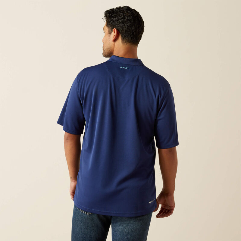 Ariat Mens Tek Short Sleeve Polo - Blue Depths