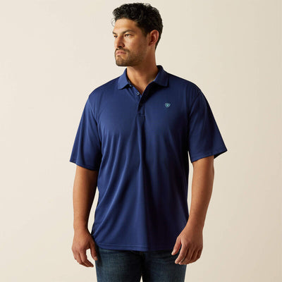 Ariat Mens Tek Short Sleeve Polo - Blue Depths
