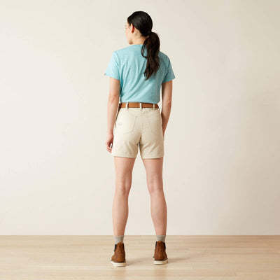 Ariat Womens Rebar Perfect Rise Made Tough 6" Short - Moonbeam