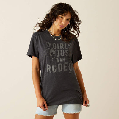 Ariat Women's Rodeo Girls T-shirts -Charcoal Heather