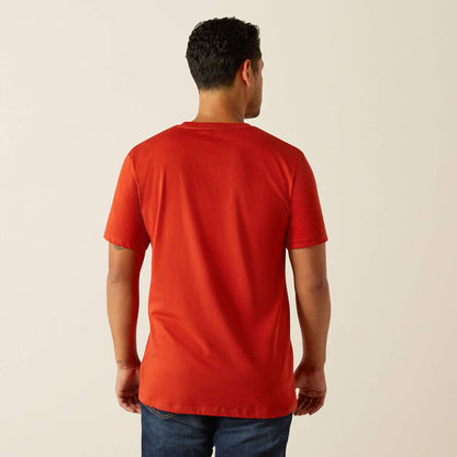 Ariat Men's Geo Fill T-shirt - Red Ochre