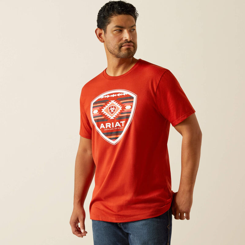 Ariat Men's Geo Fill T-shirt - Red Ochre