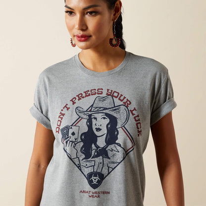 Ariat Women's Don't Press Your Luck Tee - Iceburg