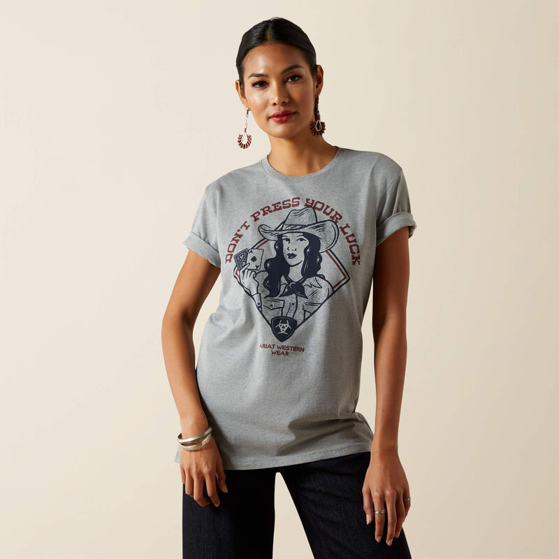 Ariat Women's Don't Press Your Luck Tee - Iceburg