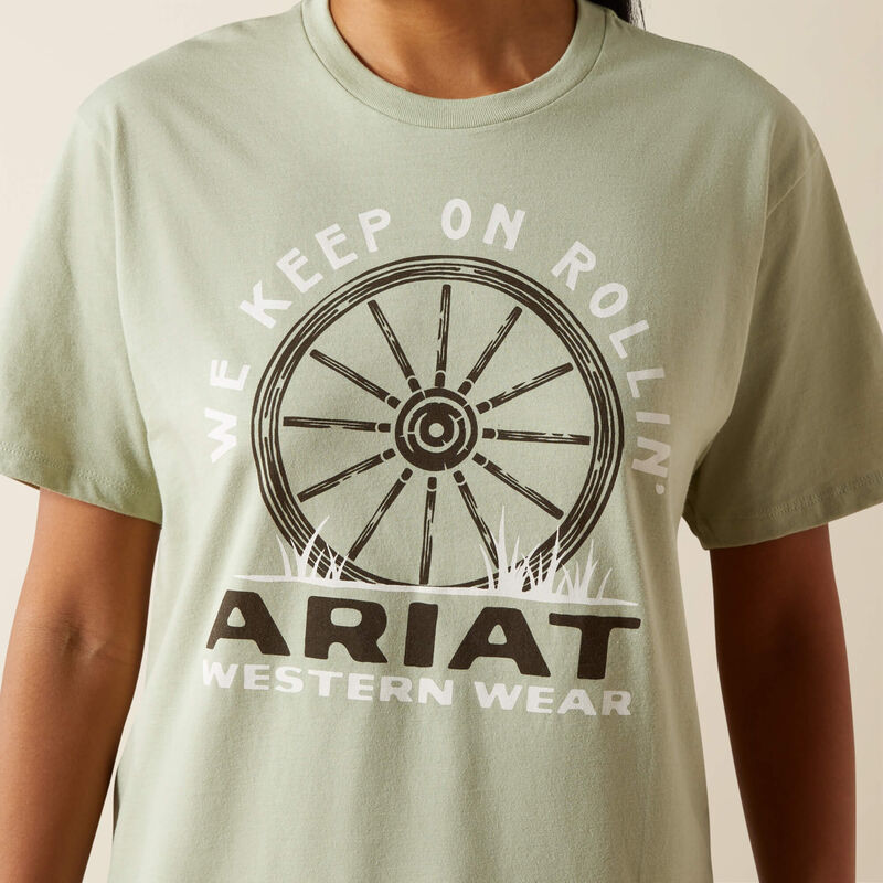 Ariat Women's Keep On Rollin Tee- Desert Sage Heather