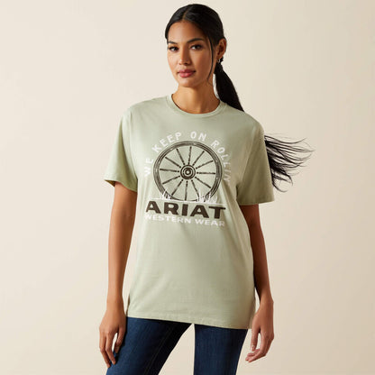 Ariat Women's Keep On Rollin Tee- Desert Sage Heather