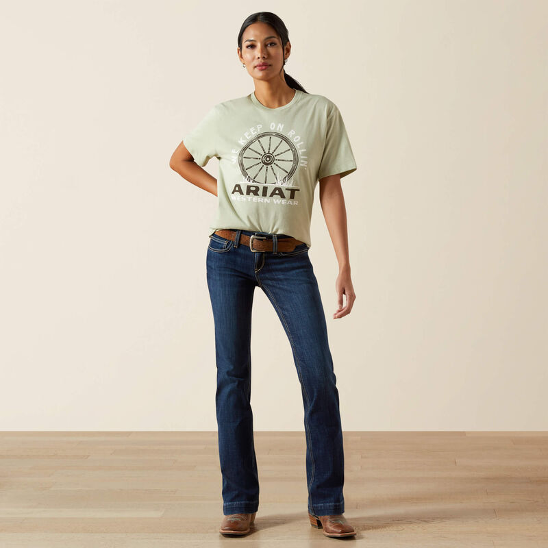 Ariat Women's Keep On Rollin Tee- Desert Sage Heather