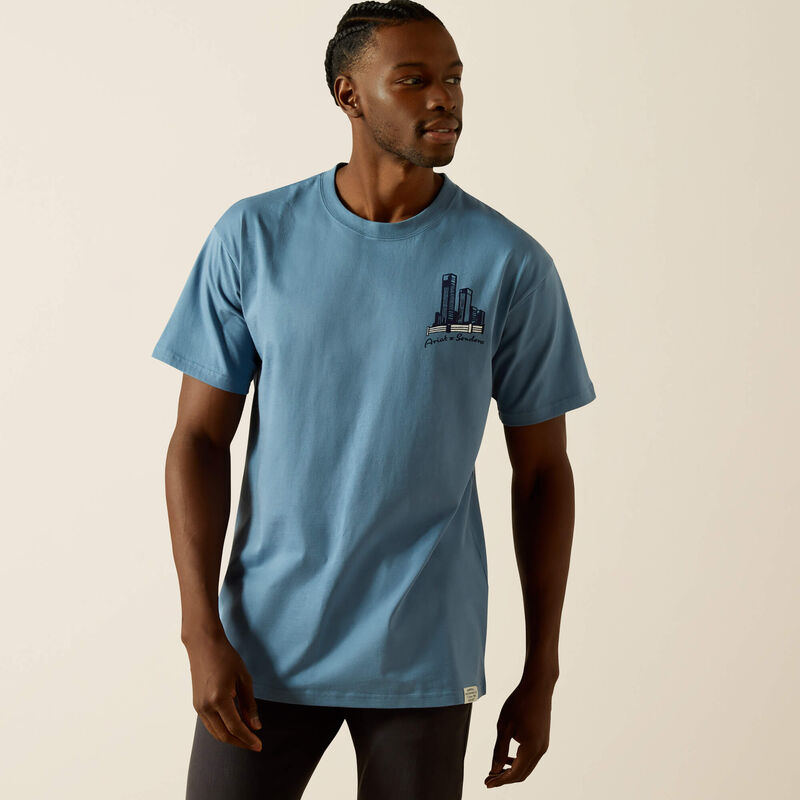 Ariat Men's Sendero Country Fences Tee - Copen Blue