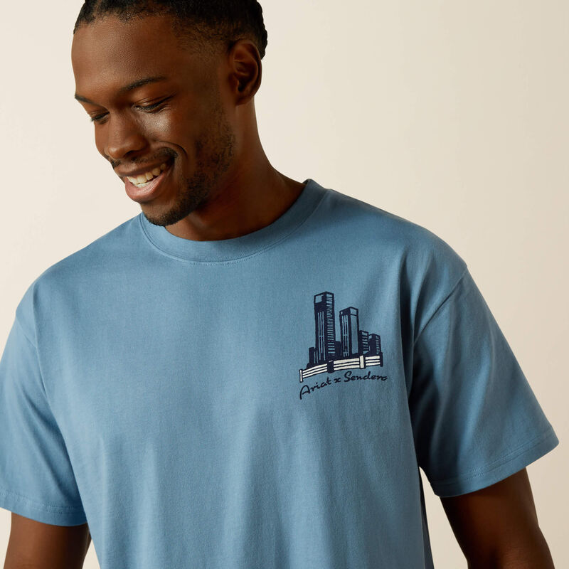 Ariat Men's Sendero Country Fences Tee - Copen Blue