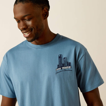 Ariat Men's Sendero Country Fences Tee - Copen Blue