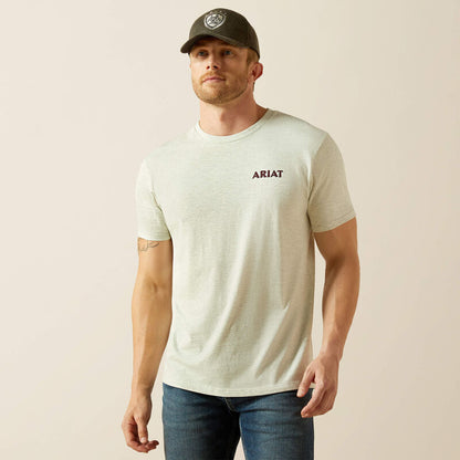 Ariat Men's Straight Shooter Tee  - Oatmeal Heather