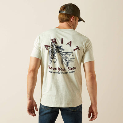 Ariat Men's Straight Shooter Tee  - Oatmeal Heather