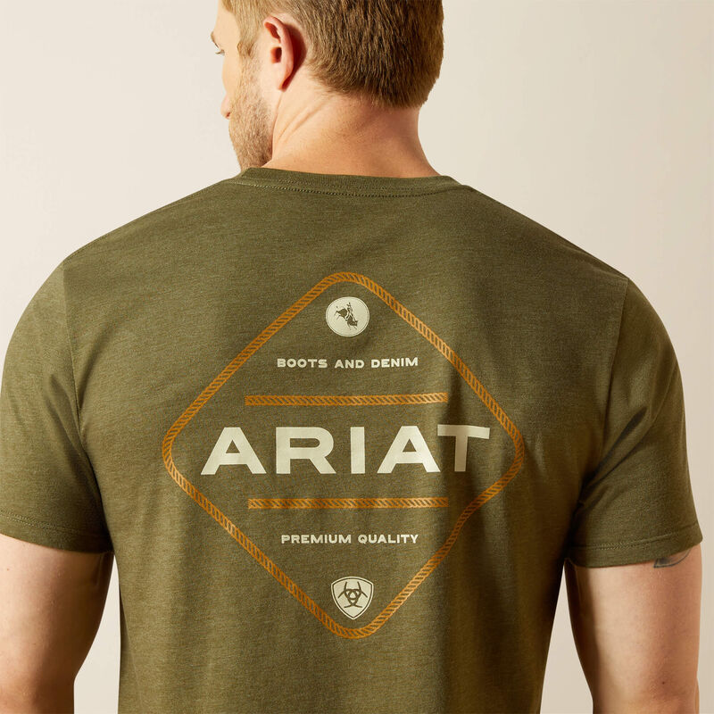 Ariat Men's Roped Diamond Tee - Military Heather