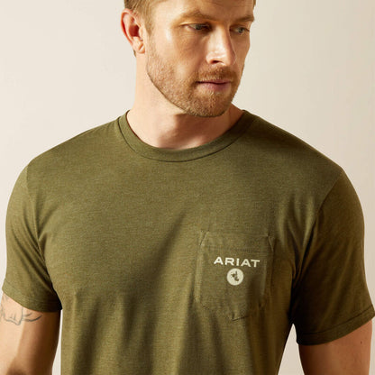 Ariat Men's Roped Diamond Tee - Military Heather