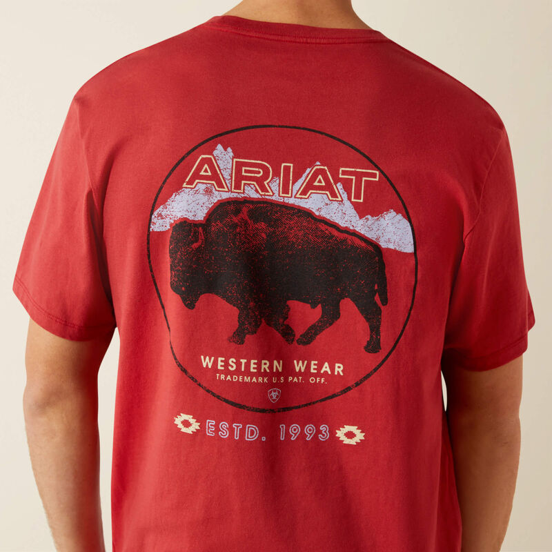 Ariat Men's Patriot Buffalo Coin Tee  - Brick Red